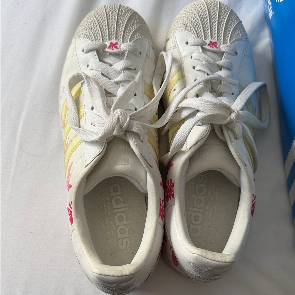 Classic adidas superstar 2  with butterflies